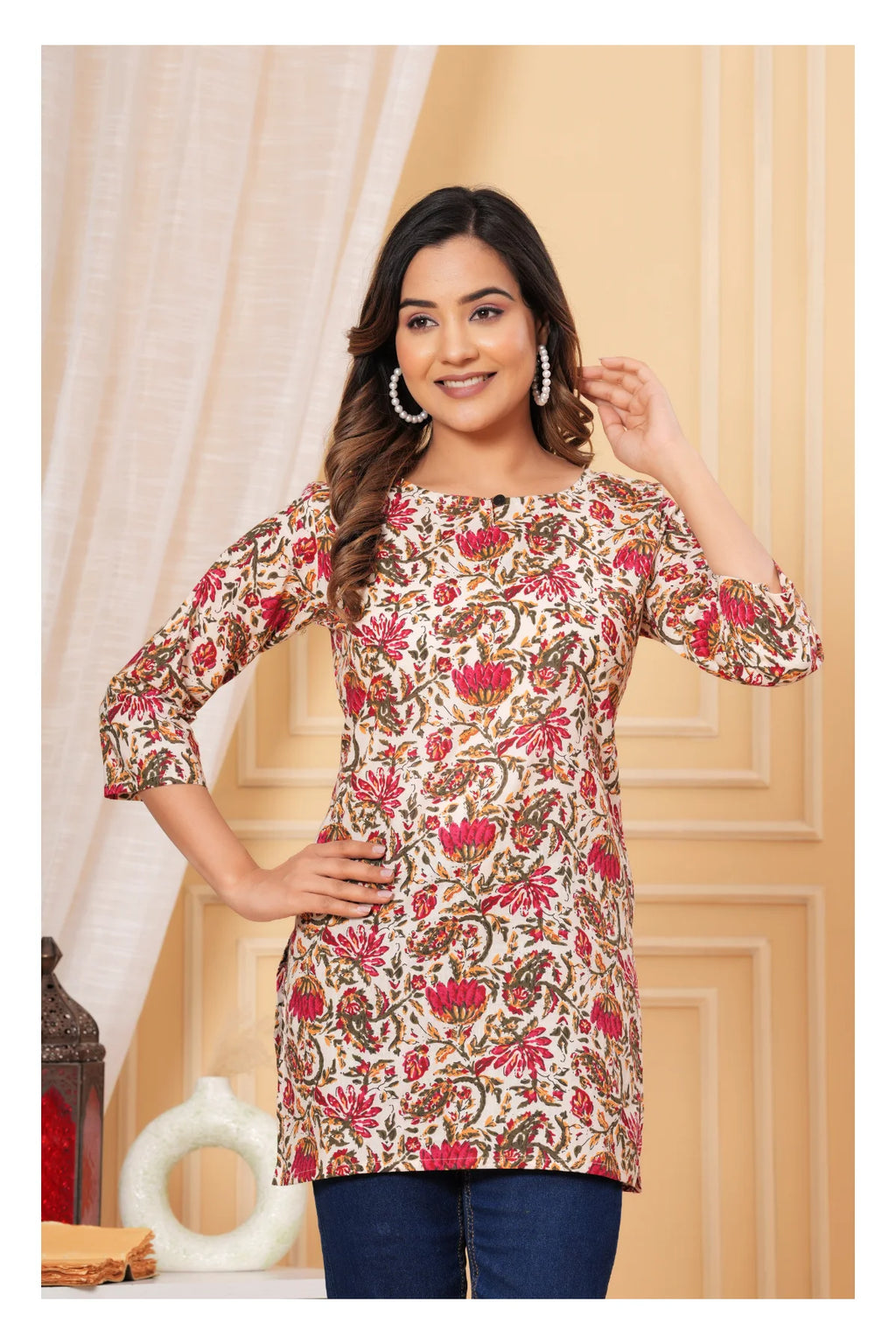 Women’s Printed Cotton Straight Kurti