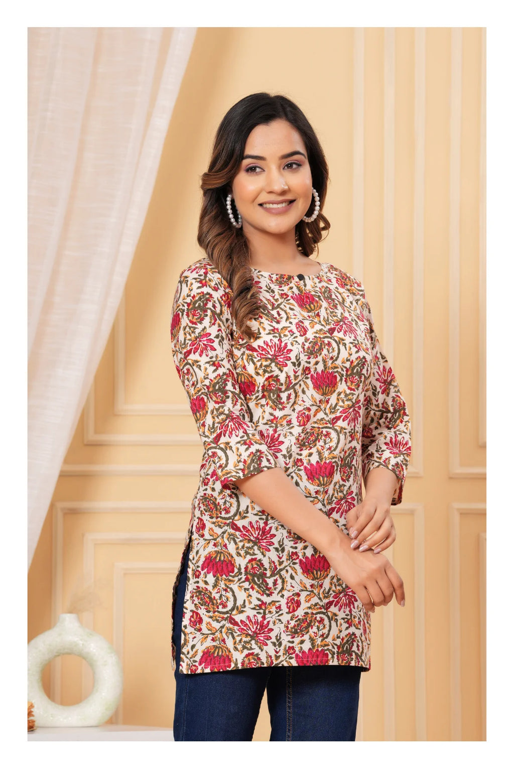 Women’s Printed Cotton Straight Kurti