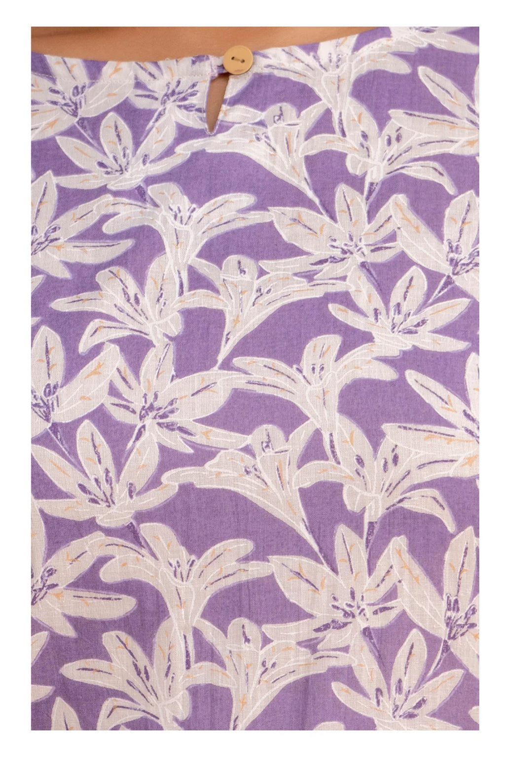 Elegant Floral Short kurti with 3/4th Sleeves – Lavender