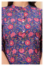 Women’s Maternity Feeding Cord Set | Floral Printed Nursing Co-Ord Set (Navy Blue)