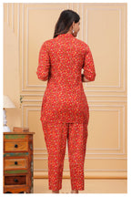 Women’s Maternity Feeding Cord Set | Floral Printed Nursing Co-Ord Set (Red)