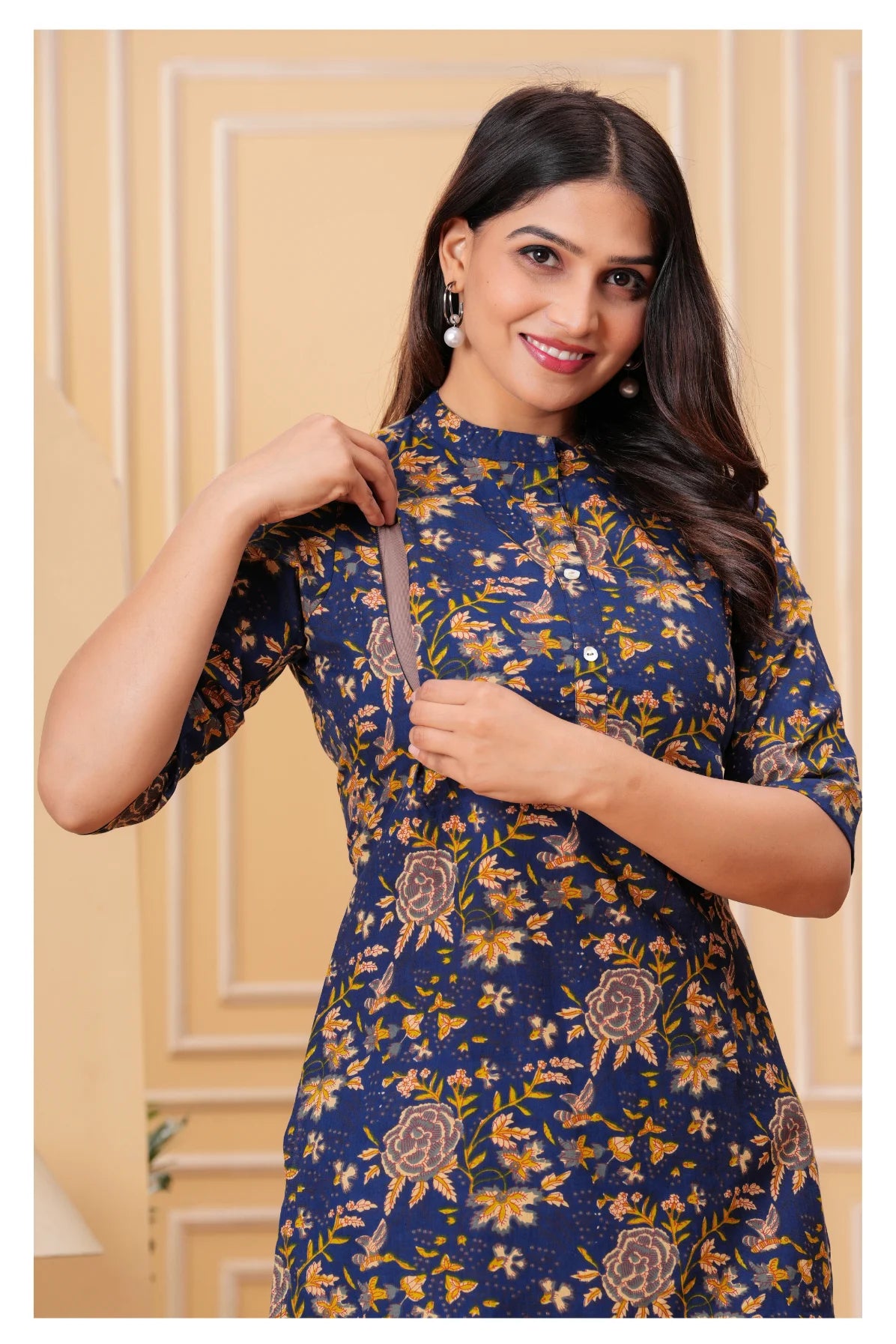 Maternity Feeding Co-ord Set with Concealed Zippers – Printed Top & Pants