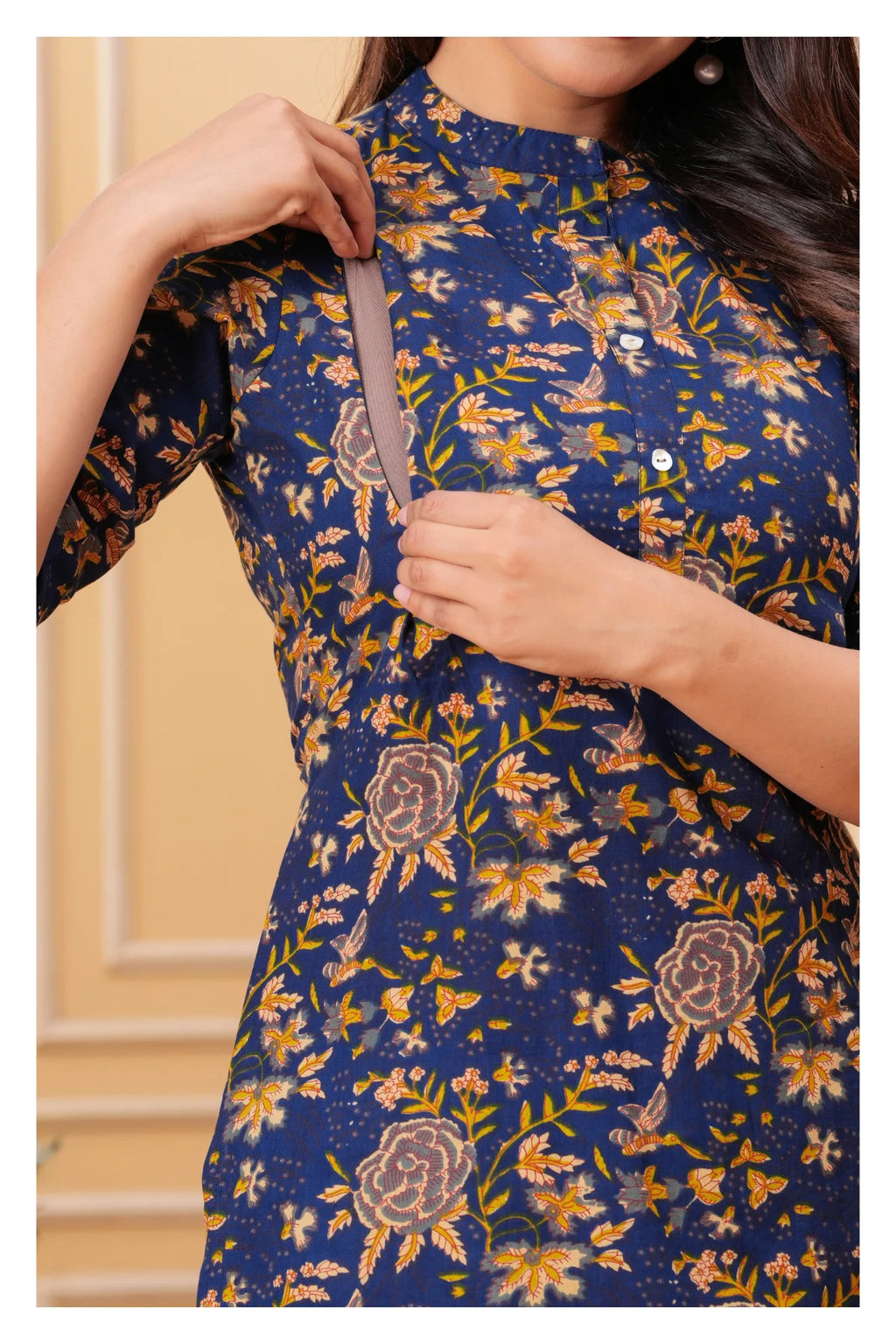 Maternity Feeding Co-ord Set with Concealed Zippers – Printed Top & Pants