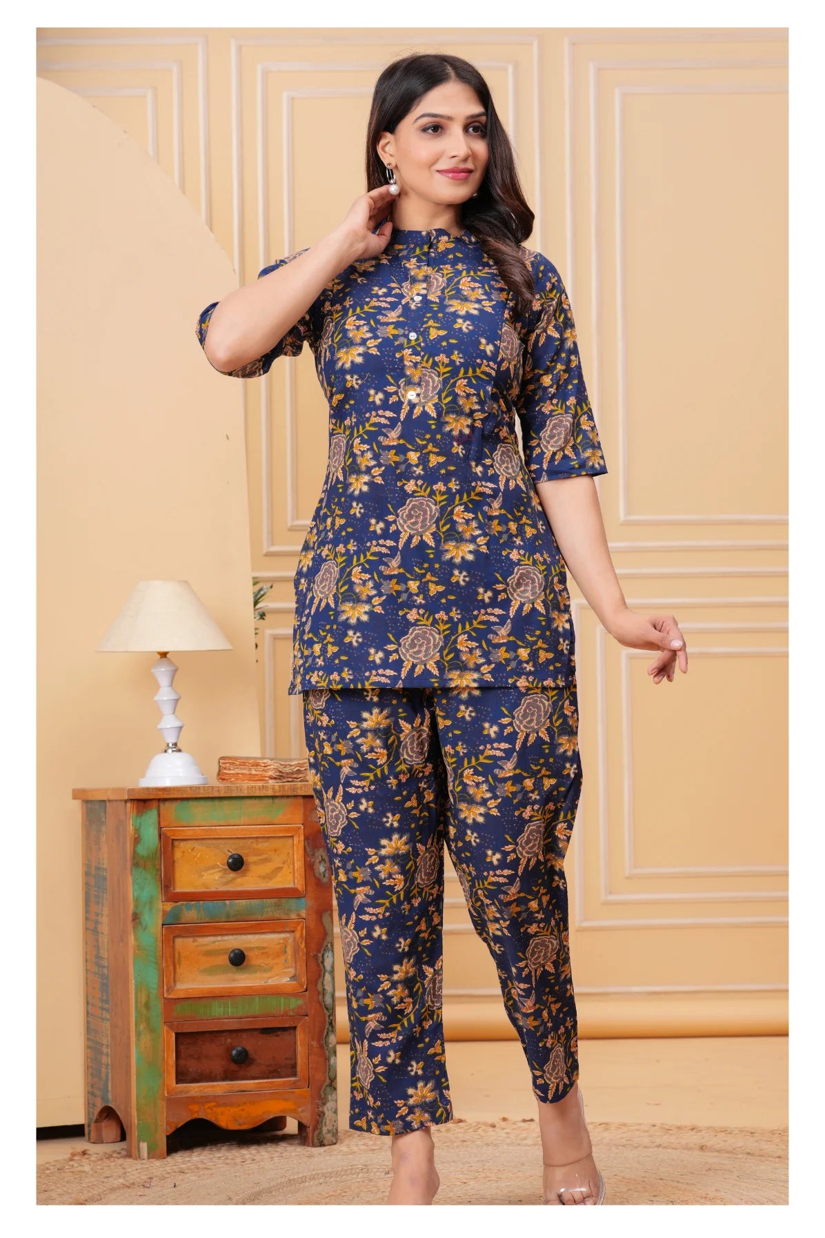 Maternity Feeding Co-ord Set with Concealed Zippers – Printed Top & Pants