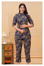 Maternity Feeding Co-ord Set with Concealed Zippers – Printed Top & Pants