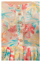 Cream Pastel Floral Printed Cotton Feeding A-Line Kurti for Women