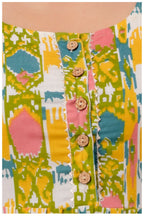 Green Abstract Printed Cotton Feeding A-Line Kurti for Women