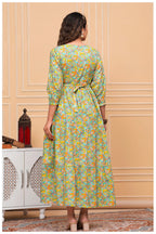 Floral Printed Maternity & Feeding Maxi Dress with Front Zip