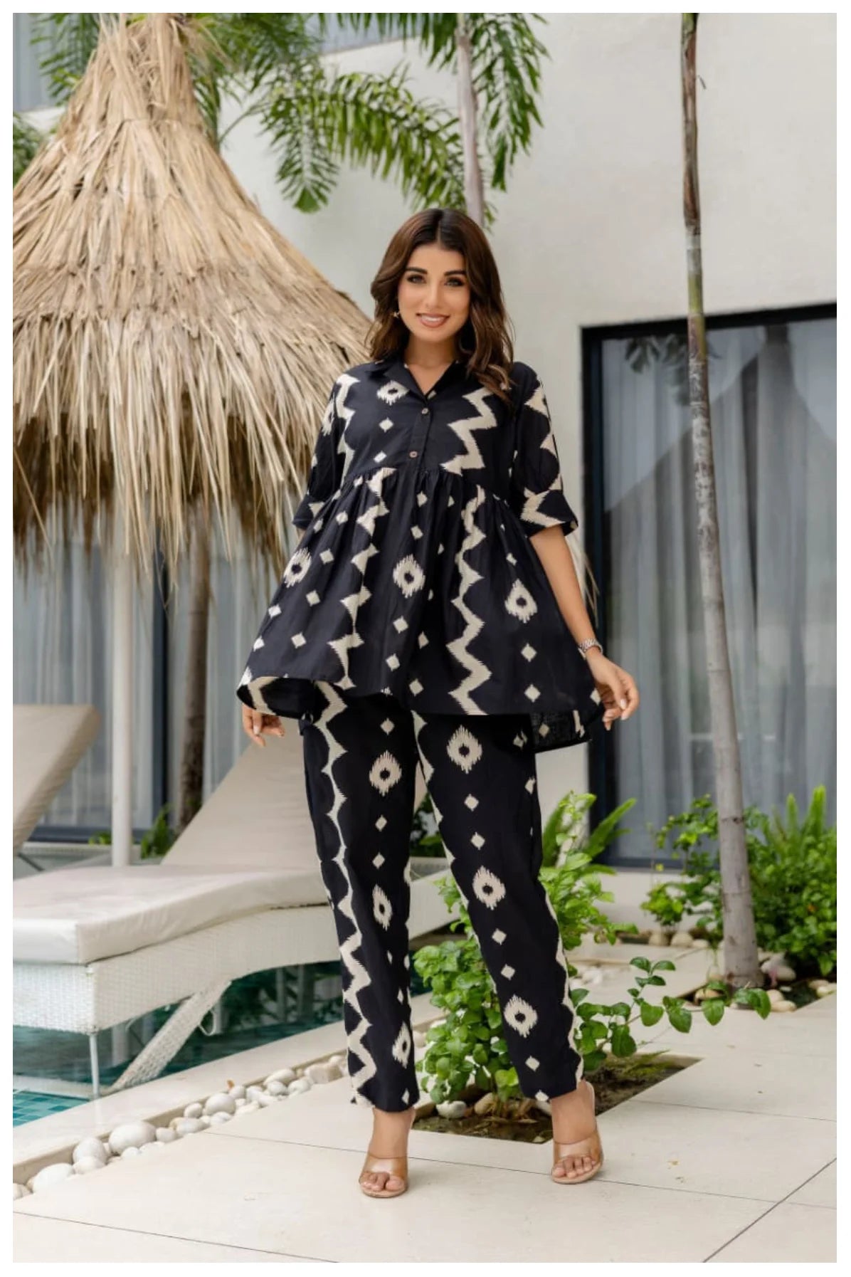 Black Diamond Ikat Luxe Co-Ord Set