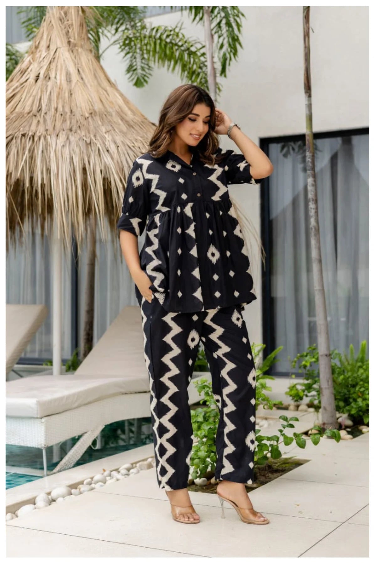 Black Diamond Ikat Luxe Co-Ord Set