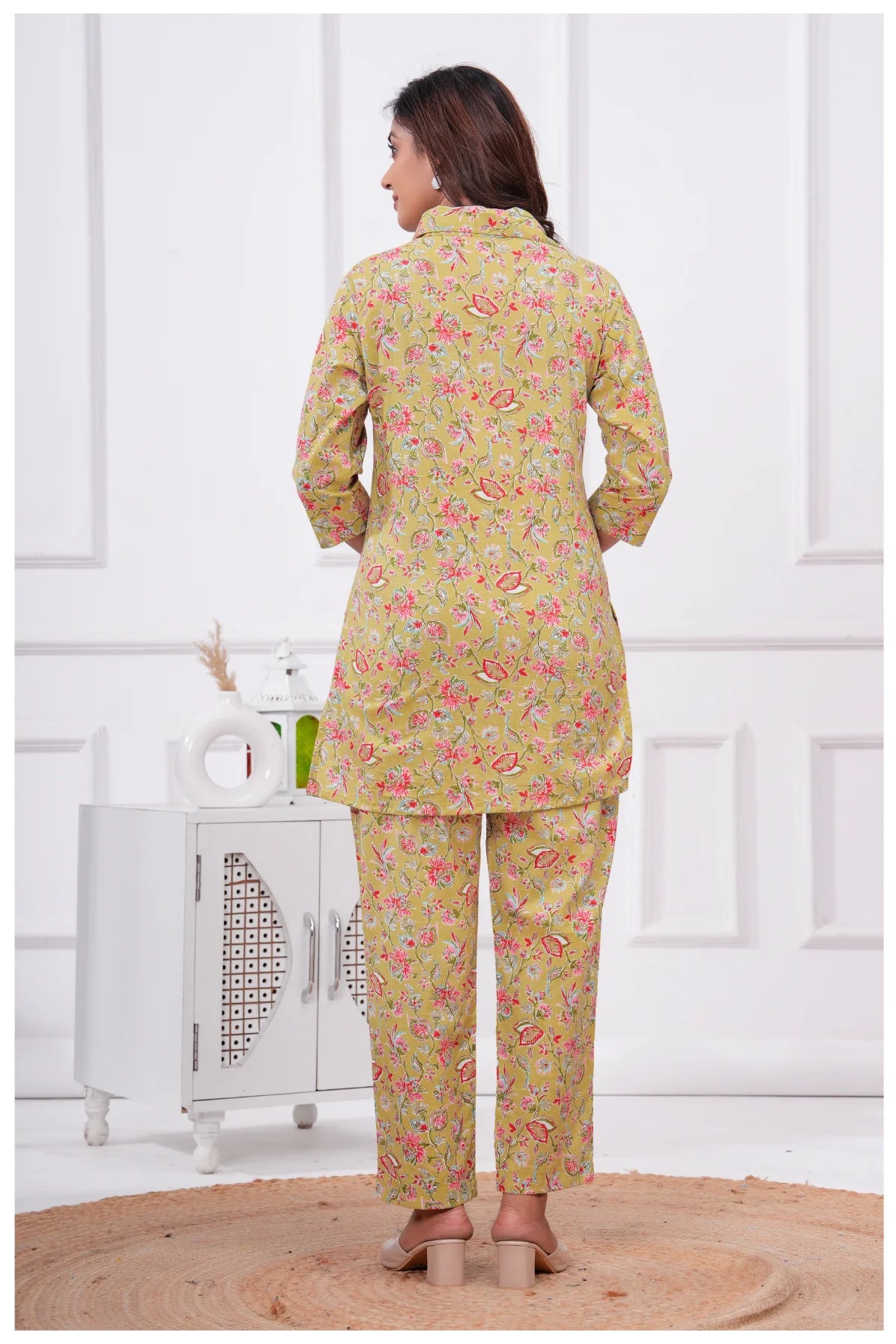 Women’s Floral Printed Co-Ord Set | Shirt Style Top & Pant Set