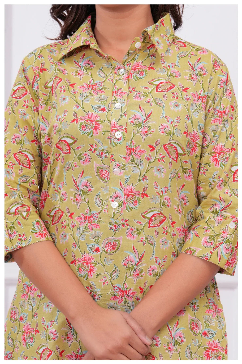 Women’s Floral Printed Co-Ord Set | Shirt Style Top & Pant Set