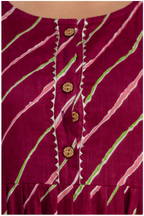 Elegant Maroon Bandhej Maternity Gown for Comfortable Pregnancy Wear