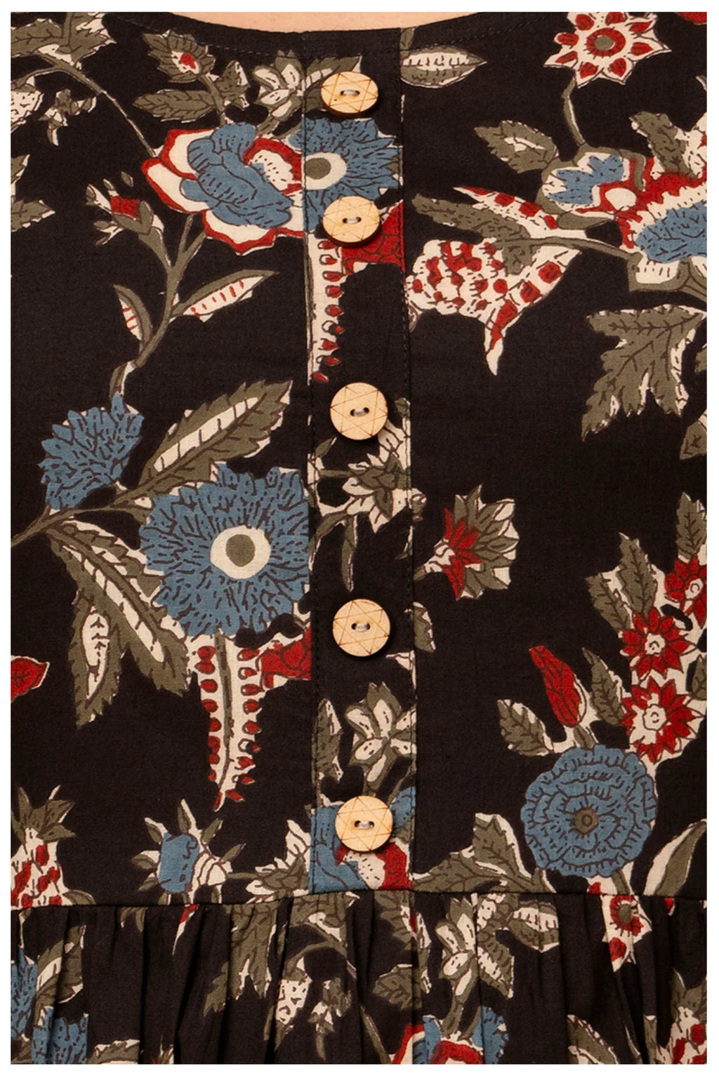 Black Floral Maternity & Nursing Gown with Hidden Feeding Zipper