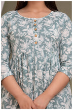 Sage Green Floral Maternity & Feeding Gown with Hidden Zipper