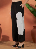 Black & White Abstract Print Co-Ord Set for Women