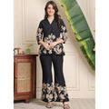 Elegant Black Flower Design Co-ord Set | Women’s Stylish Wear