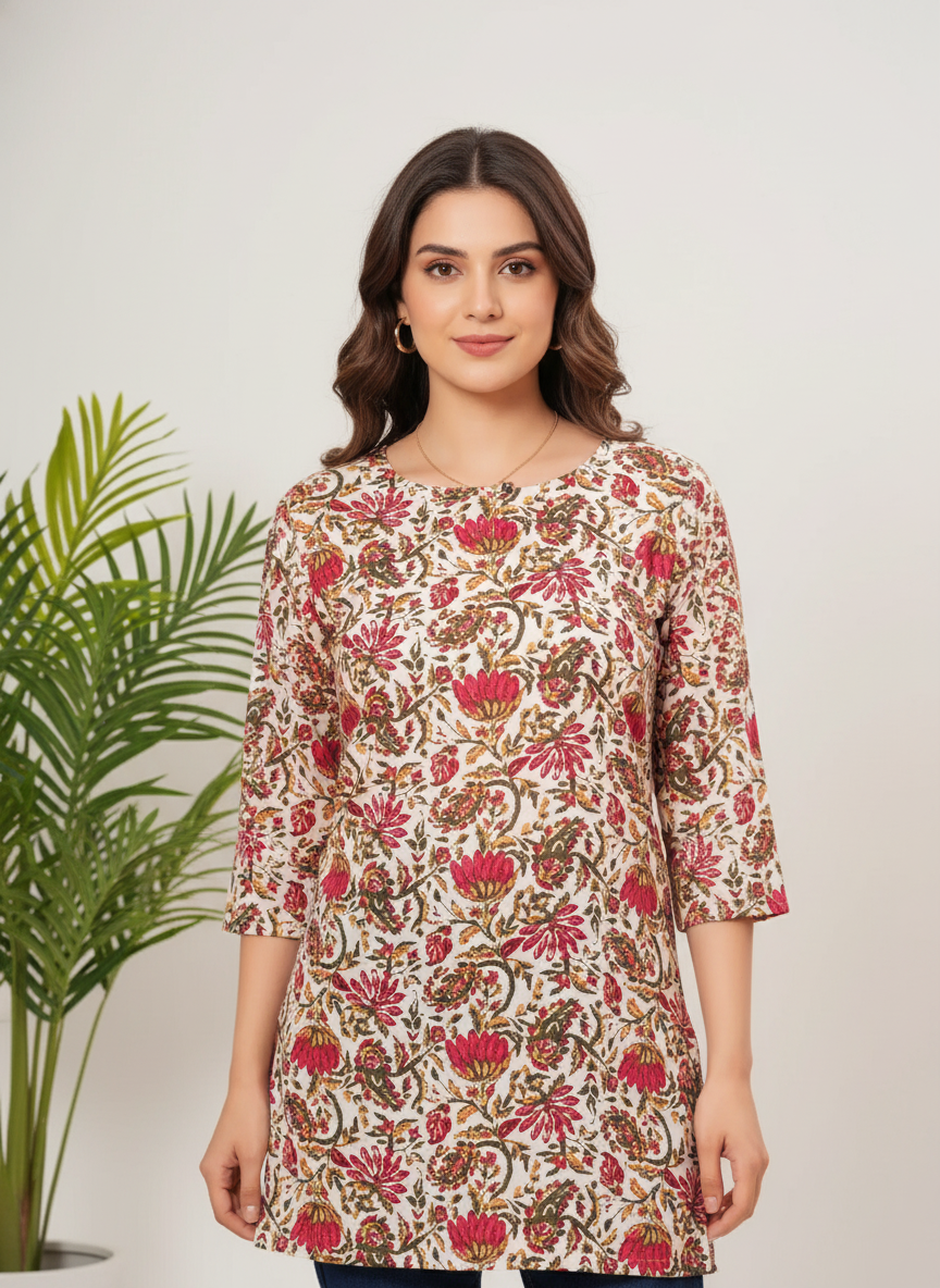 Women’s Printed Cotton Straight Kurti