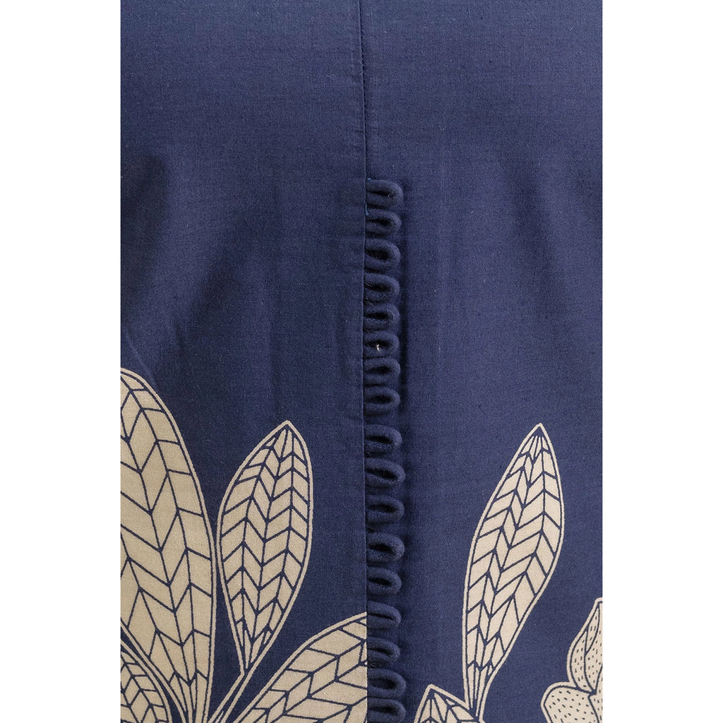 Elegant Women's Blue Floral Printed Cotton Coord Set