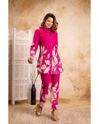 Fuchsia Floral Printed Cotton Coord Set