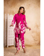 Fuchsia Floral Printed Cotton Coord Set