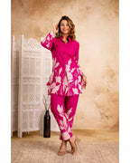 Fuchsia Floral Printed Cotton Coord Set