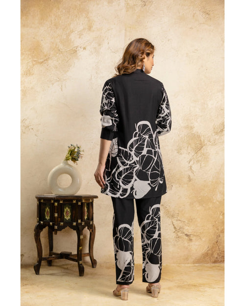 Black & White Abstract Printed Cotton Coord Set