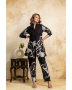 Black & White Abstract Printed Cotton Coord Set