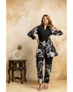 Black & White Abstract Printed Cotton Coord Set