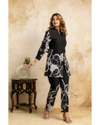 Black & White Abstract Printed Cotton Coord Set