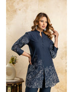 Green Floral Cotton Co-Ord Set for Women – Kurti & Pant Set