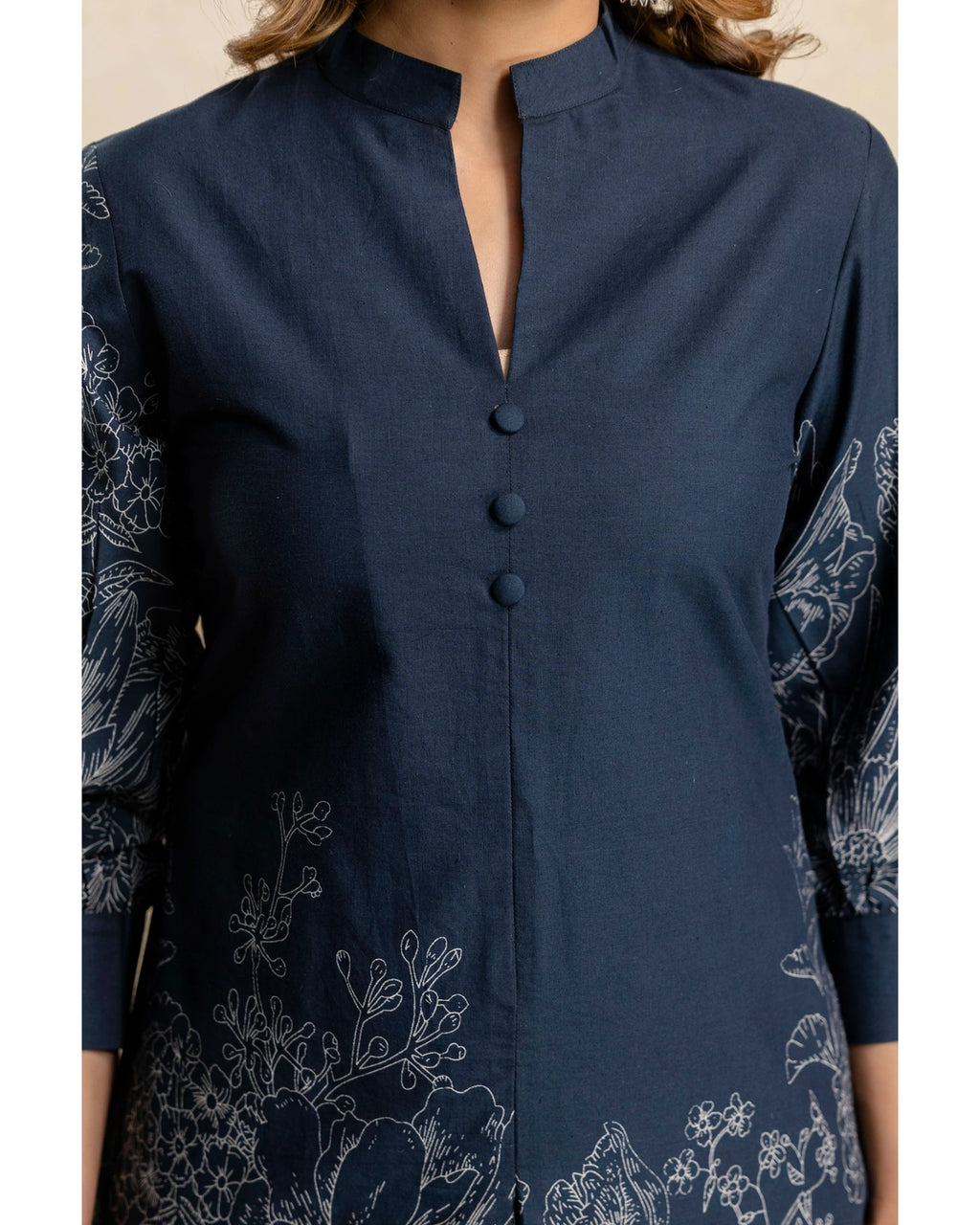 Green Floral Cotton Co-Ord Set for Women – Kurti & Pant Set