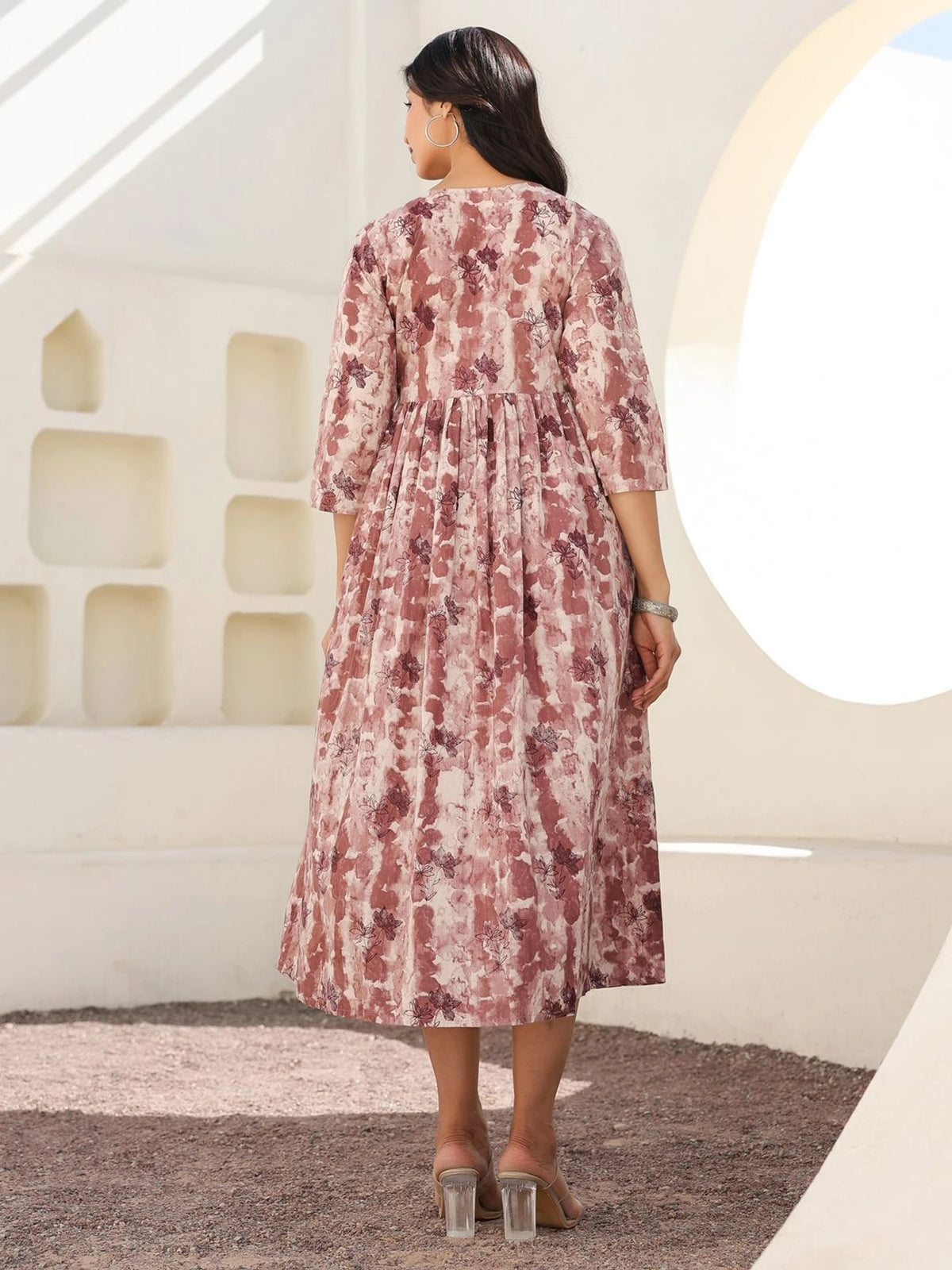 Clothycorp Pink Floral Printed Maternity Dress for Women